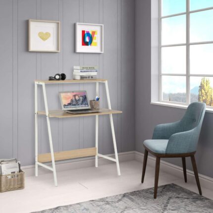 Escrivaninha Para Computador Branco e Madeira Cosco Home