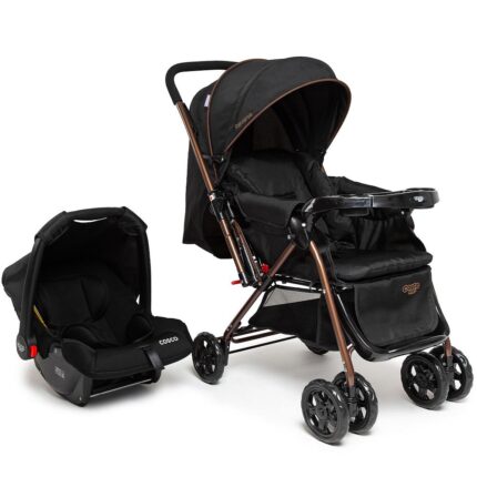 Carrinho de Bebê Travel System Reverse Duo Cosco Kids - Preto Bronze