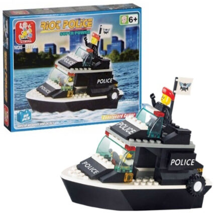 Blocos de Montar Policia Guarda Costeira 98 Peças Indicado para +6 Anos Material Plástico Colorido Multikids - BR833 BR833