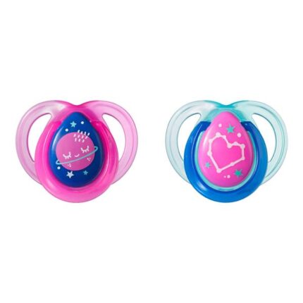 Chupeta Night Time Tommee Tippee 2 Und 0-6 M Rosa com Azul- TT010 TT010