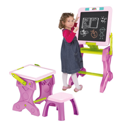 PLAY & LEARN Mesa de Atividades Infantil 2 em 1 com Banquinho e Lousa Multikids - BR1766