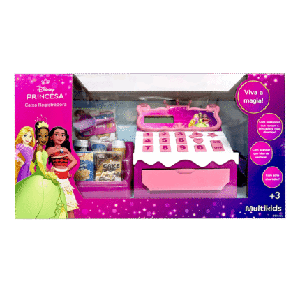 Caixa Registradora Disney Princesas com Calculadora e Acessórios Multikids - BR2297