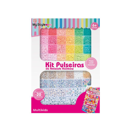 Kit Pulseiras da Amizade Arco-iris My Style Tamanho G Multikids - BR2316