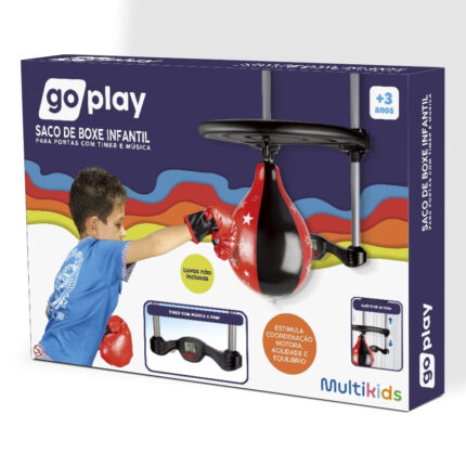 Saco De Boxe Infantil Para Portas com Tempo e Música Go Play Multikids - BR2325