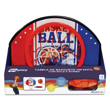 Cesta de Basquete Infantil com Bola e Bomba Multikids - BR2323