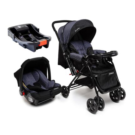 Carrinho de Bebê Reverse Travel Sistem Trio Cosco Kids Preto