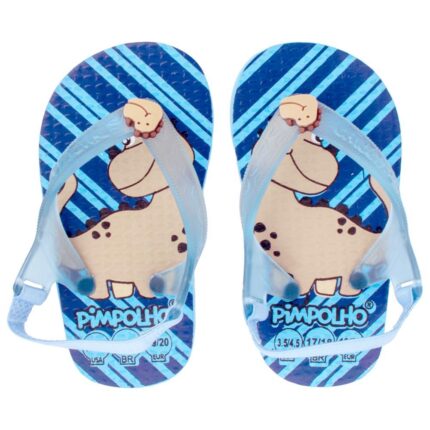 Chinelo Praiana Baby Azul Dinossauro Menino Pimpolho - 18