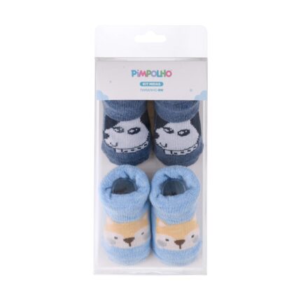 Kit Meias RN Masculino Pimpolho 2 Pares Conforto - Marinho/Azul