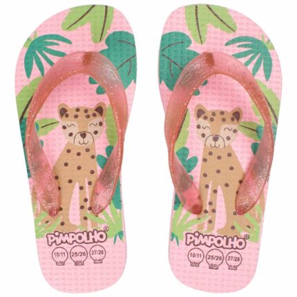 Chinelo Praiana Kids Rosa Onça Feminino Pimpolho - 26
