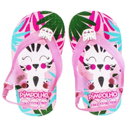 Chinelo Praiana Baby Rosa/Tigresa Fem Pimpolho - 17/18