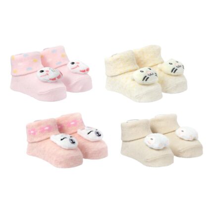 Meia Bichinhos Rn Feminino Pimpolho - Bege/Ovelha