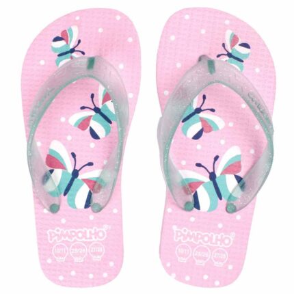 Chinelo Praiana Kids Rosa/Borboleta Fem Pimpolho - 27/28