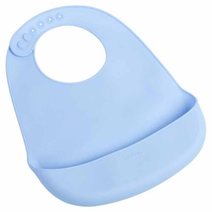 Babador Silicone Soft Pimpolho Infantil Pega Migalhas - AZUL