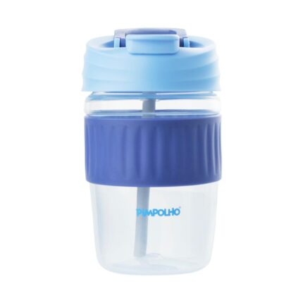 Copo 2 Em 1 Infantil Canudo E Bico 350ml Pimpolho - AZUL
