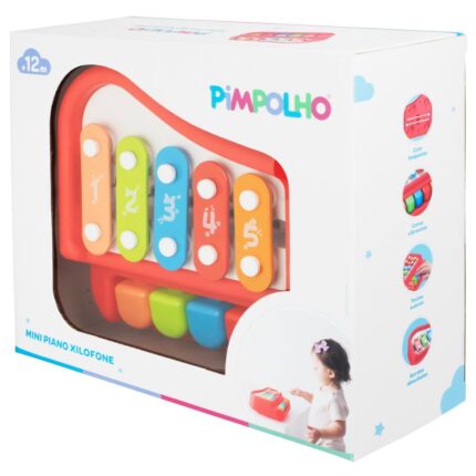 Brinquedo Mini Piano Xilofone Musical Infantil Pimpolho Estímulo Auditivo Criatividade 12 Meses+