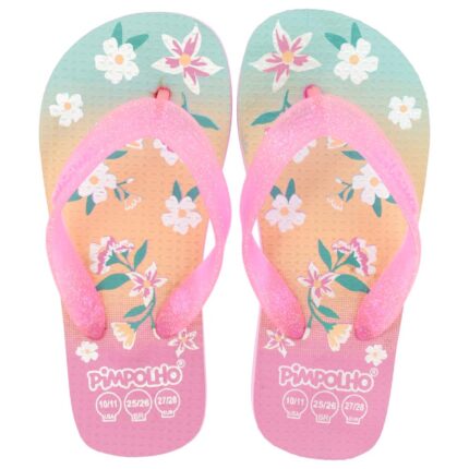 Chinelo Praiana Kids Rosa/Flor Fem Pimpolho - 24