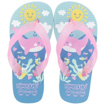 Chinelo Praiana Kids Azul/Baleia Fem Pimpolho - 24