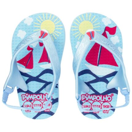 Chinelo Praiana Baby Azul/Barco Masc Pimpolho - 17/18