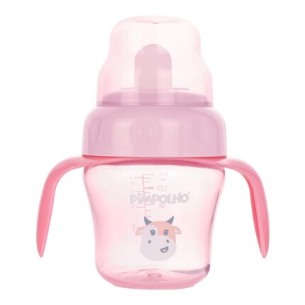 Copo Treinamento Infantil Pimpolho Alça Bico Flexível 150ml - PINK/CUPCAKE